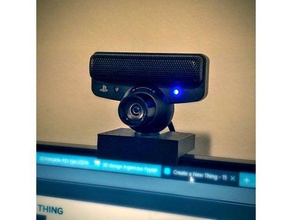 playstation ps3 eye montura de bisel delgado monitor la cámara dell montaje del ps3eye webcam monte 3d print model - Mito3D