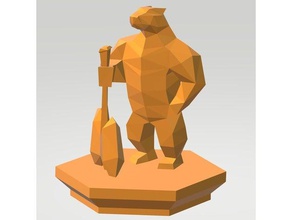 axeman badger creatures boardgame rpg tiles 3d print model - Mito3D