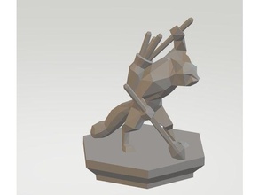 spearmaster cat creatures boardgame rpg tiles spearman 3d print model - Mito3D