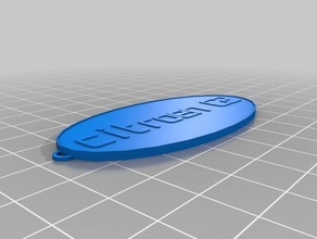 mon personnalisés ovale keychain2 porte-clés 3d print model - Mito3D