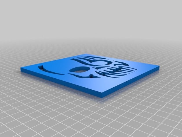 crânio de estêncil 2d arte 3D print model - Mito3D