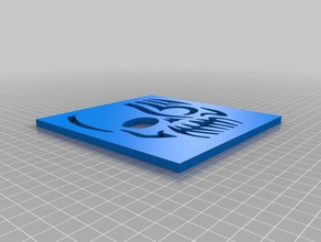 crânio de estêncil 2d arte 3d print model - Mito3D