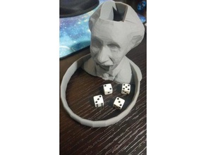 low poly einstein dice tower toy & game accessories albert 3d print model - Mito3D