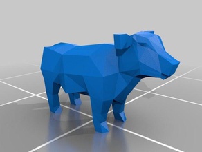 low-poly Kuh Tiere 3d print model - Mito3D