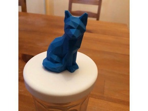 low poly fox couvercle du bocal à confiture cuisine manger bonne maman lowpoly animal pot de 3d print model - Mito3D