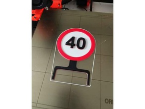 40 speed limit birthday Schild Zeichen logos 40er hd Kuchen-topper multicolor 3d print model - Mito3D