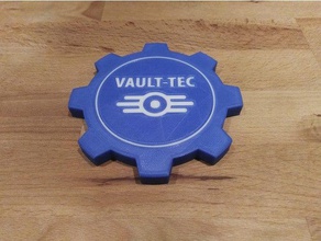 fallout vault tec coaster kitchen dining drink vault-tec 3d print model - Mito3D