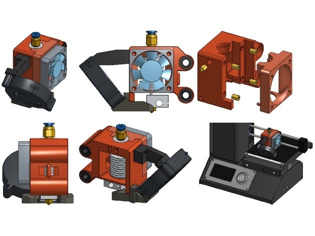 monoprice selezionare mini sostituzione e3d v6-compatibile hotend trasporto di montaggio la stampante parti Ventola da 40mm 50mm soffiatore gt2 mpsm mp 3D print model - Mito3D