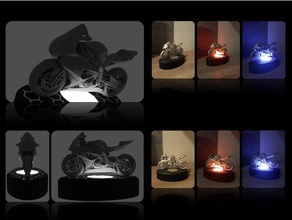 lampada stand bmw s1000 modello arredamento moto divertente ragazzi led luce rgb scultura 3d print model - Mito3D