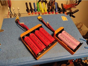 dia 18650 2s 4s pack titular cobre eletrônica Suporte para bateria caso 3d print model - Mito3D