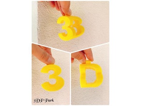 illusion3 art ambigram fashion household keychain toy 3d print model - Mito3D