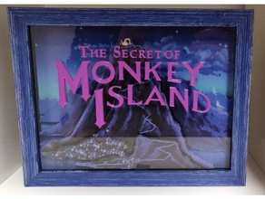 segredo de monkey island 3d diorama jogos jogo quadros guybrush corpo-a-corpo ilha treepwood 3d print model - Mito3D