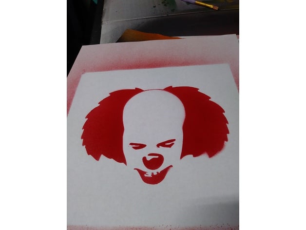 oggi il gruppo stencil 3d la stampa clown graffiti orrore makerbotdigitizer spaventoso 3D print model - Mito3D