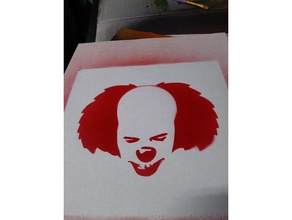 pennywise stencil 3d printing clown graffiti horror makerbotdigitizer scary 3d print model - Mito3D
