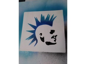 punk rocker pochoir 3d de l'impression graffiti 3d print model - Mito3D