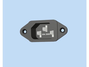 modello iec-c14 inlet l'elettronica presa di corrente connettore alimentazione 3d print model - Mito3D