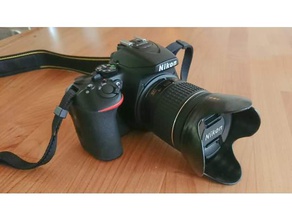 reversible lens hood nikon 18-55mm camera d3400 d5600 3d print model - Mito3D