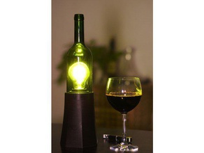 wine bottle lamp decor led light 3d print model - Mito3D
