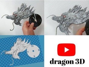 reloj dragón aliviar art 3dlito el alivio de pared 3d print model - Mito3D