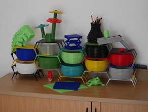 shelf system faceted bowl decor 3d print model - Mito3D