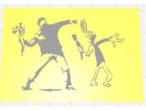 street art stencil vol 5 pack di sei 2d banksy bird i bug bugs bunny scimpanzé obama 3d print model - Mito3D