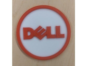 dell logo signs logos 2 color colors colour no support supports needed simple two 3d print model - Mito3D