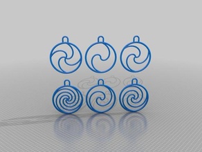 pendants spiral 2x 3x 4x 05 1 turns fashion 3d print model - Mito3D