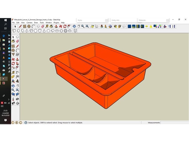 mitsubishi lancer Armauflage Speicher einfügen automotive 3D print model - Mito3D