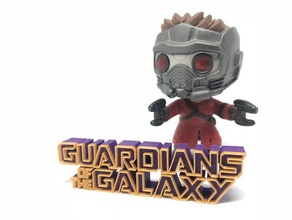 guardians galaxy logo outlined toy game accessories guardiansofthegalaxy two color 3d print model - Mito3D