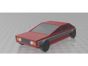 low poly car 2 3d printing lowpoly vehicle wheeled 3d print model - Mito3D