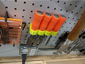 4 Meißel-Halter, pegboard tool Inhaber Boxen 3d print model - Mito3D