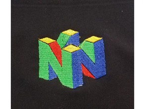 n64 logotipo bordado digitalização 2d a arte nintendo 64 costura 3d print model - Mito3D