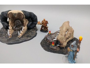 dragon tribù trono e altare openforge giochi 28mm dnd in miniatura miniature pathfinder terreno mappa 3d print model - Mito3D