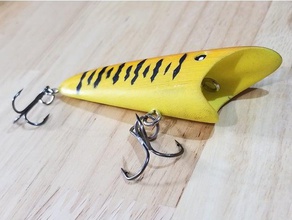 surface pop lure sport outdoors bass fish fishing popper topwater 3d print model - Mito3D