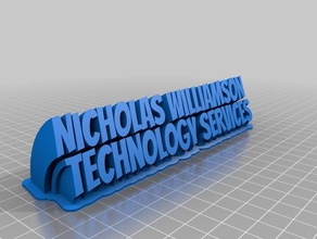 mi personalizados de barrido 2-nombre la línea placa nich oficina 3d print model - Mito3D