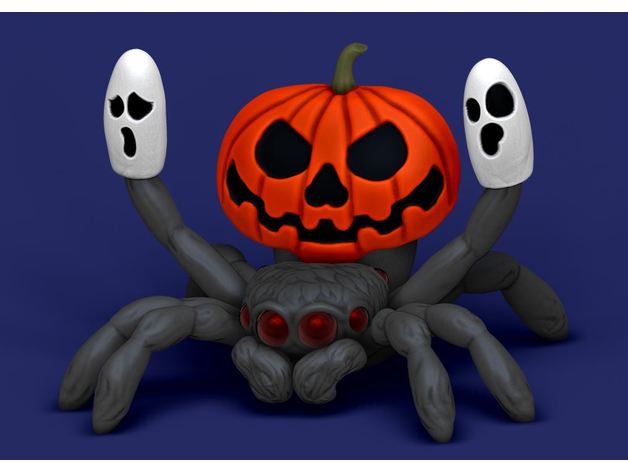 abóbora de halloween pavão aranha criaturas 3D print model - Mito3D