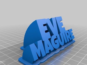 eve nameplate office customized 3d print model - Mito3D