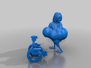 filosofo dell'illuminismo sue zampe di gallina -e la sua gamba dispenser ufficiale schwanson sculture 3d print model - Mito3D