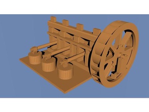 functionmodel historic hammer mill mechanical toys animation forge history living water wheel 3d print model - Mito3D