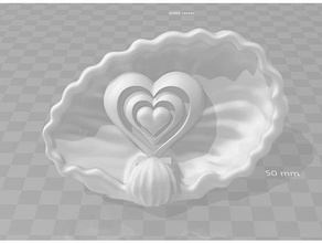muschelherz decoración corazón shell 3d print model - Mito3D