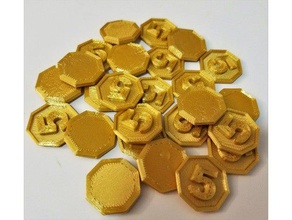 gloomhaven moneta d'oro 3d stampa 3d print model - Mito3D
