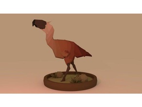 low-poly terror bird animais da base de dados dinossauro a figura baixa contagem polígonos pré-históricos mesa jogos 3d print model - Mito3D