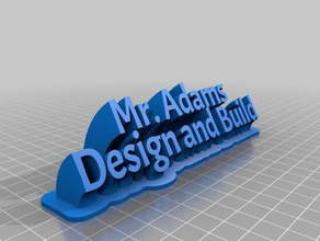 m adams conception-construction, de balayer la plaque nom bureau personnalisé 3d print model - Mito3D