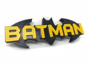batman logo signs & logos symbol two color 3d print model - Mito3D