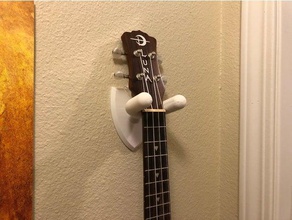 ukulele holder music hanger no support supportless mount wall 3d print model - Mito3D