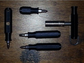 mini hex bit screw drivers hand tools holder hobby miniature screwdriver 3d print model - Mito3D