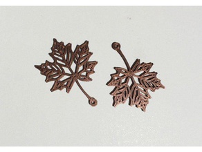 la feuille d'érable boucles d'oreilles de décoration l'automne feuilles d'automne mode accessoires les bijoux 3d print model - Mito3D