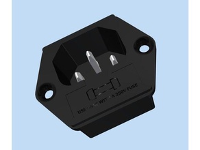 model iec-c14 inlet fuse electronics outlet power connector 3d print model - Mito3D