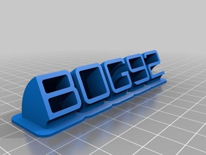 my customized sweeping 2-line name platen office 3d print model - Mito3D