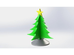 christmas tree table top ornament sculptures 3d print base decoration holiday multipart stand 3d print model - Mito3D